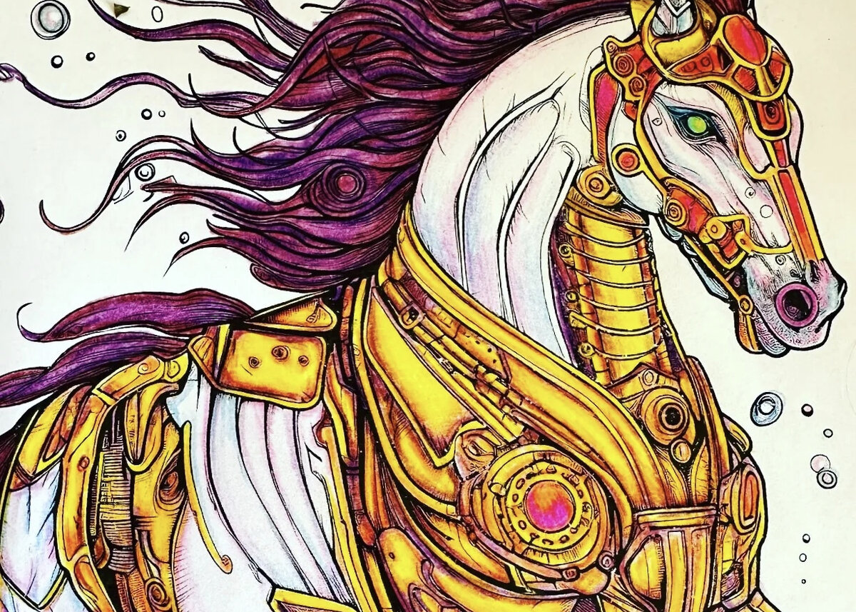 Раскраска «Киберконь»