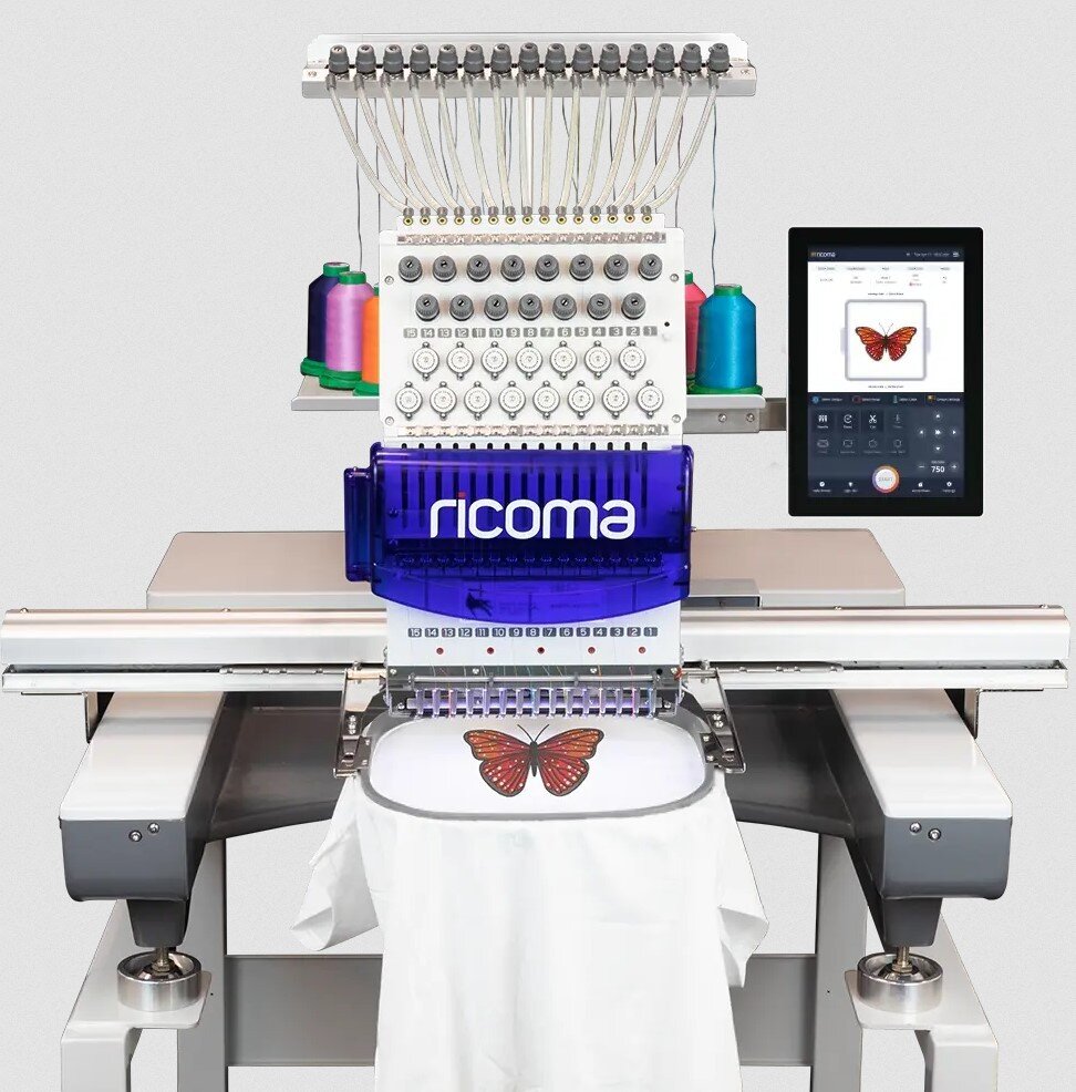 Вышивальная машина Ricoma RCM1501TS-10S - одноголовочная, 15 или 12 игольная, поле вышивки 50х35 см