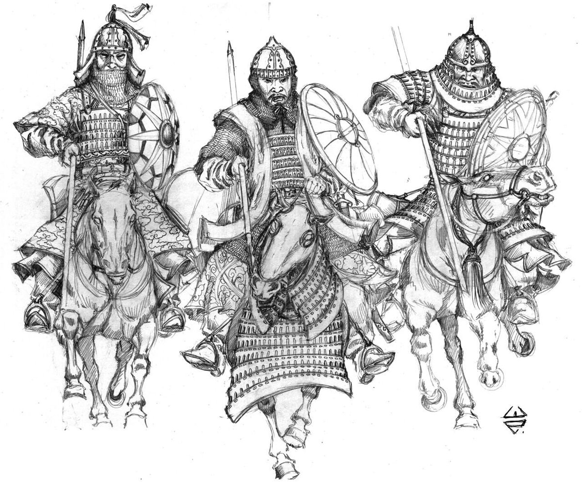 Монгольские воины.