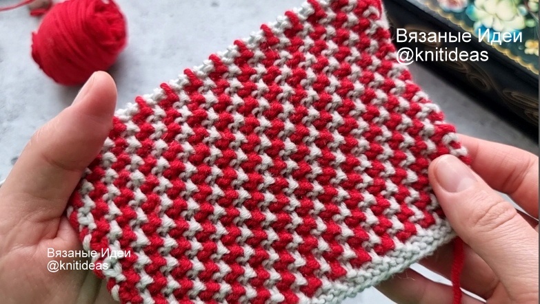 Диагональный узор в технике ленивого жаккарда!