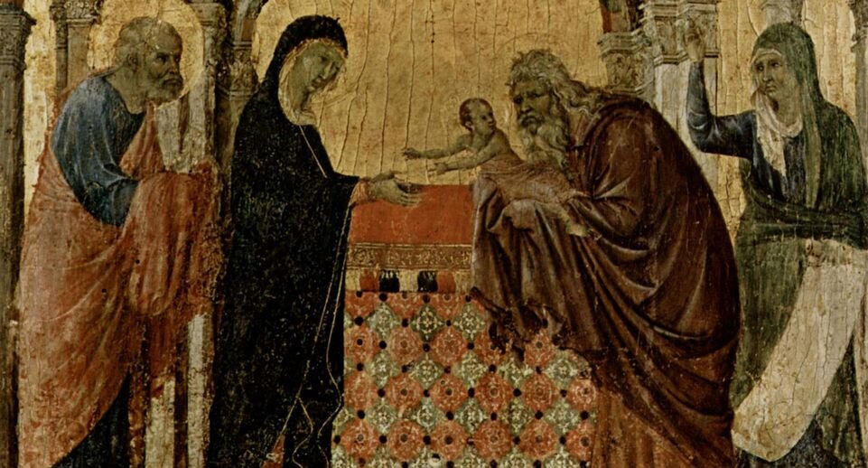    «Сретение». Дуччо ди Буонинсенья, фрагмент, 1308—1311 / Википедия