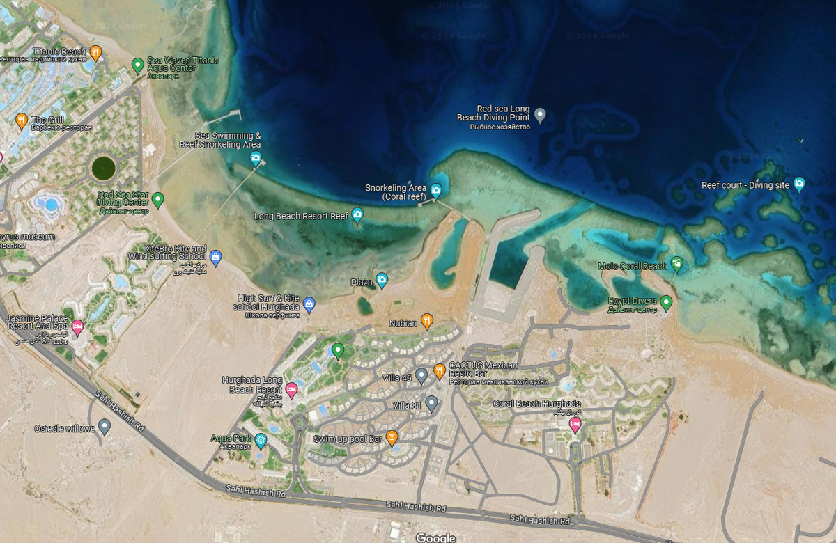 Более крупно. Практически в центре - пирс Лонг Бич, с которого и начинались все заплывы.