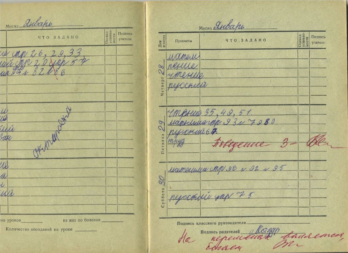 Опять тройка за поведение! Наверное, это дневник Ельцина.