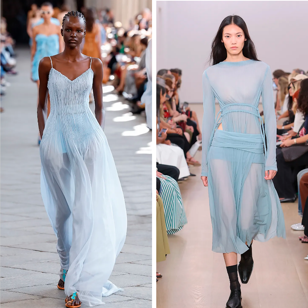 Фото слева: ERMANNO SCERVINO ss24, фото справа: PROENZA SCHOULER ss24                            (Источник: voguerunway.com)