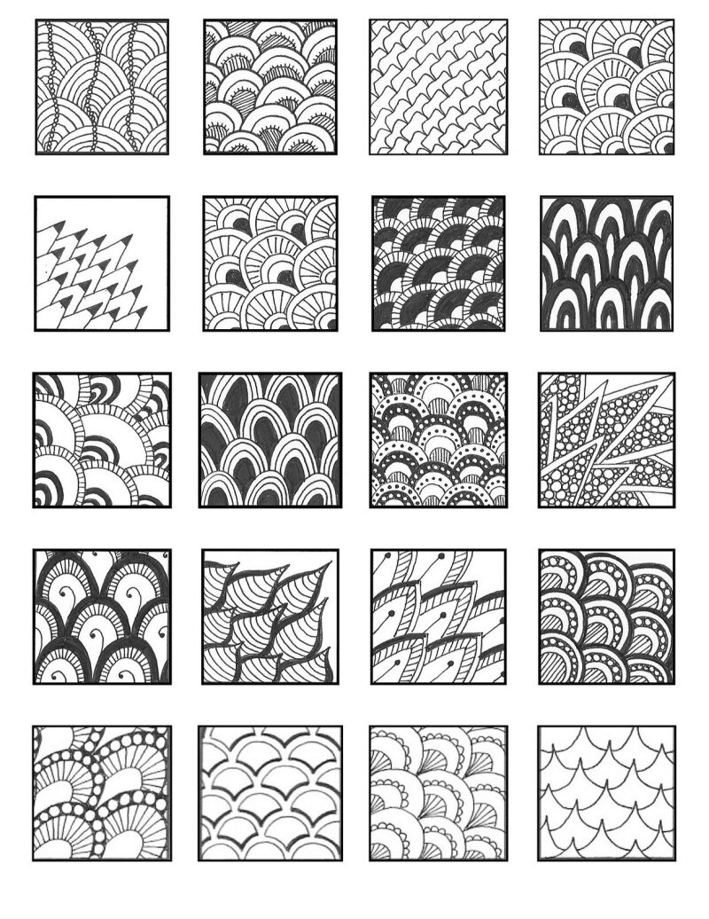 Banar designs: last 5 zentangle strings