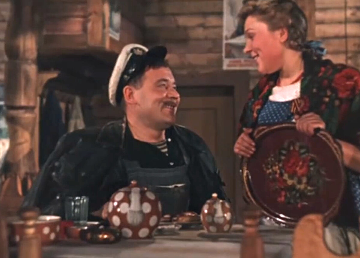 Кадр из кинофильма "Сказание о земле Сибирской", 1947 г., режиссер Иван Пырьев, сценаристы Евгений Помещиков, Николай Рожков, композитор Николай Крюков (скриншот)