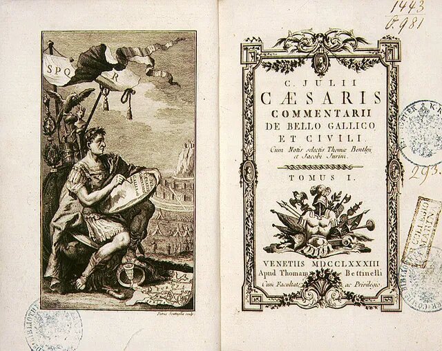 Издание 1783 г. «Комментариев к галльским войнам» Юлия Цезаря.