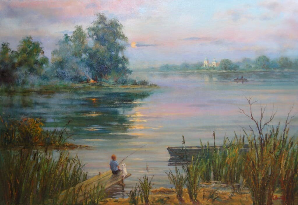 19 Шитиков Сергей "Теплый вечер" 45х65 холст масло 2023 г                                                                       15 000