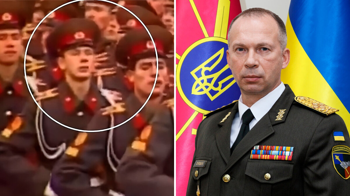 Молодой главком ВСУ Александр Сырский на параде в честь 69-й годовщины Октябрьской революции. Красная площадь 7 ноября 1986 год. Коллаж. Фото: CC BY 4.0 / Министерство обороны Украины
