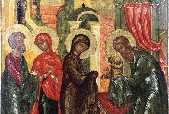    Репродукция Иконы «Сретенье». XVII век. Поволжье. Музей древнерусского искусства имени Андрея Рублева