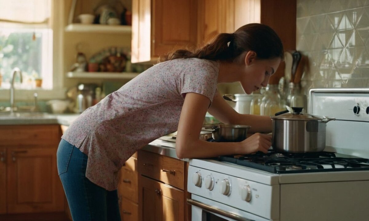 Девушка на кухне бодрствует