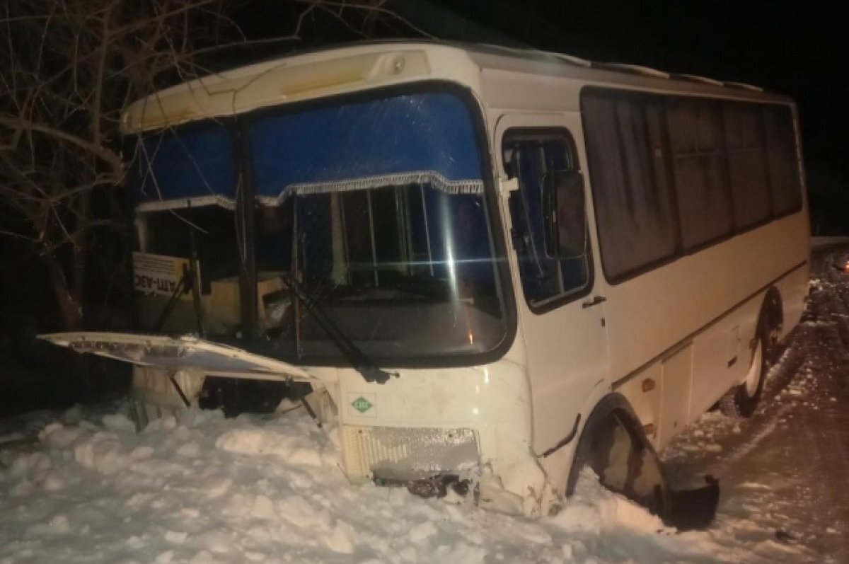    В Тюменской области 14 февраля столкнулись рейсовый автобус и легковушка