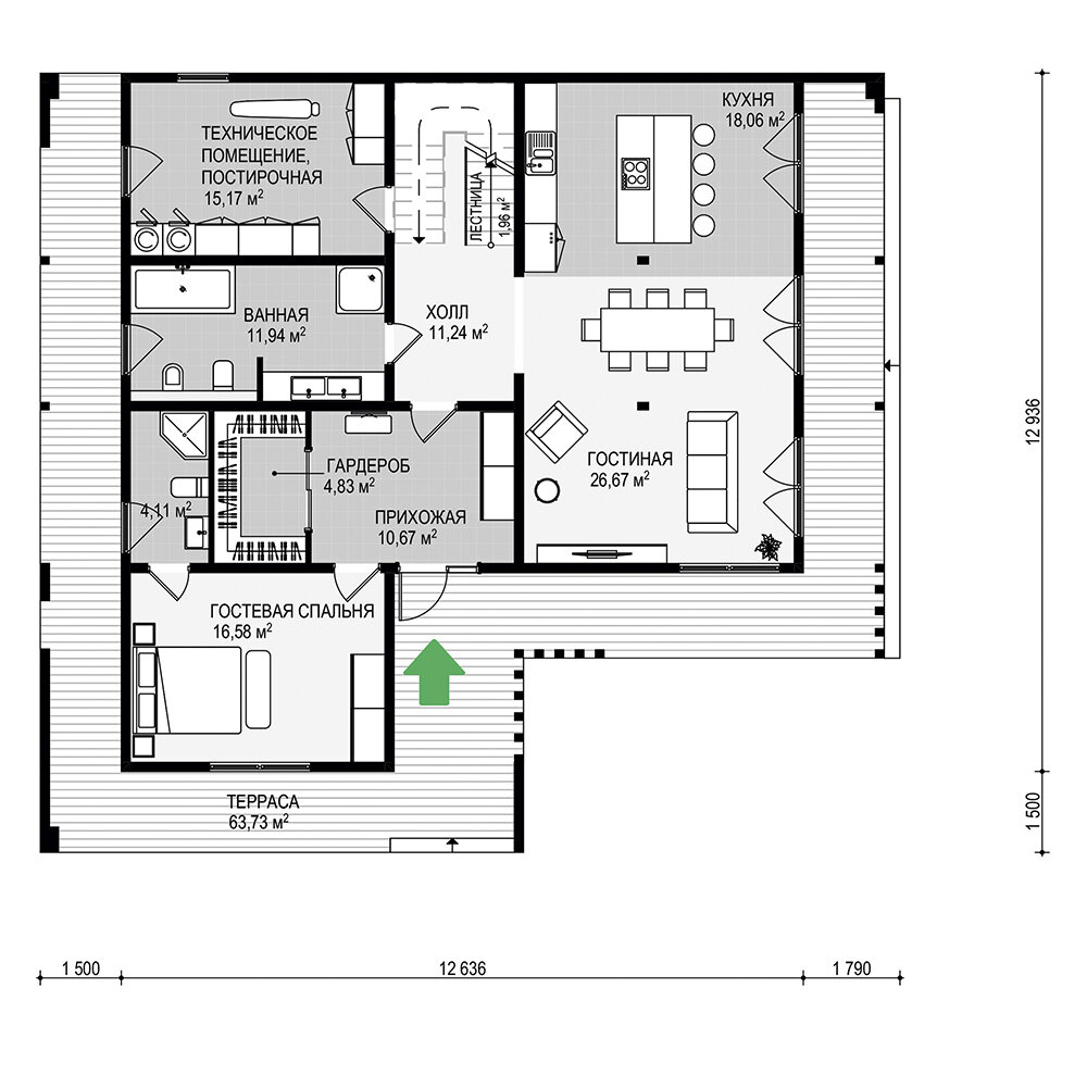 Проект двухэтажного дома «Хай-тек-218» с площадью 315,7 м² | АО «ТАМАК» |  Дзен