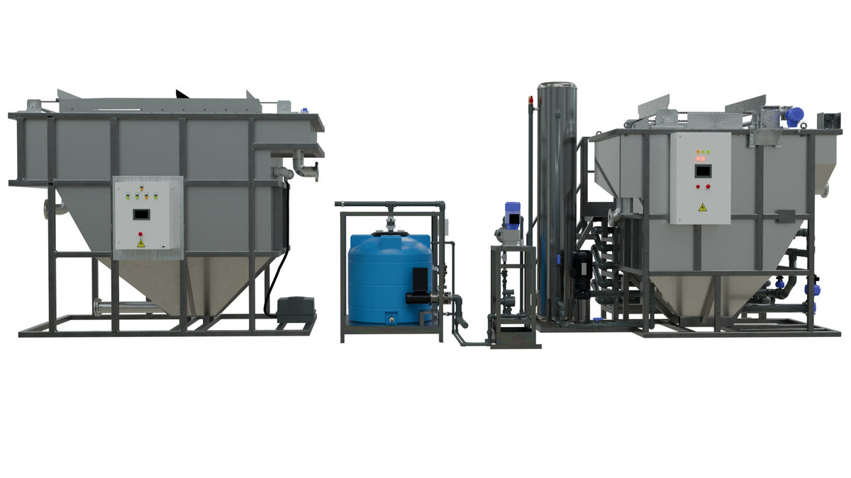 Основные элементы цепочки: жироуловитель - станция дозирования - напорный флотатор