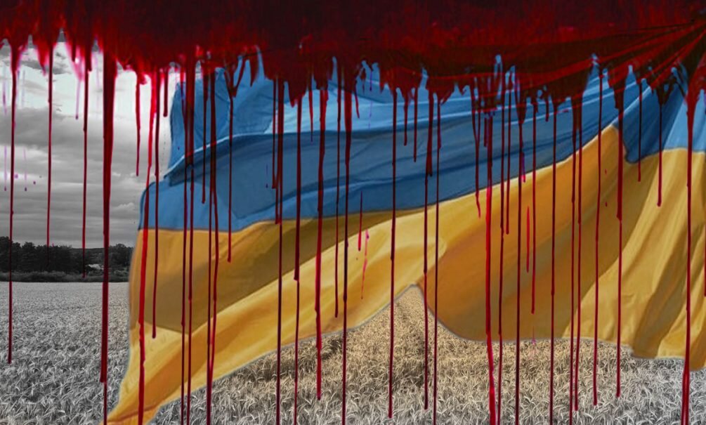   Украину мажут в крови. Иллюстрация: "Блокнот"