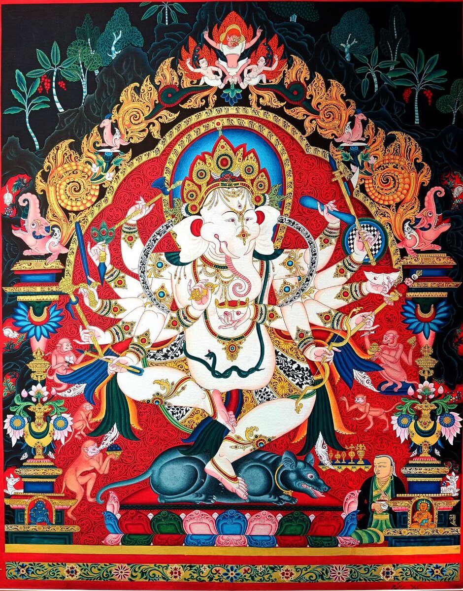 Буддиская тханка с Ганешей. Фото: Анастасия Проскурина