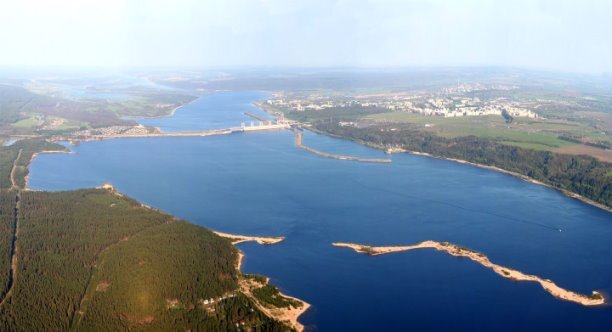 Чебоксарское водохранилище с высоты птичьего полёта