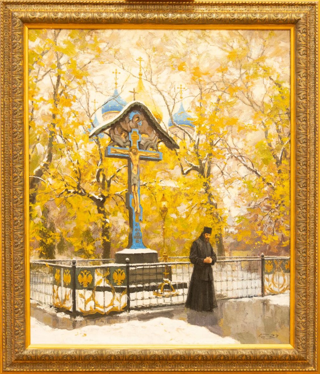 "Новоспасский монастырь. Первый снег". Художник Николай Бурдыкин
