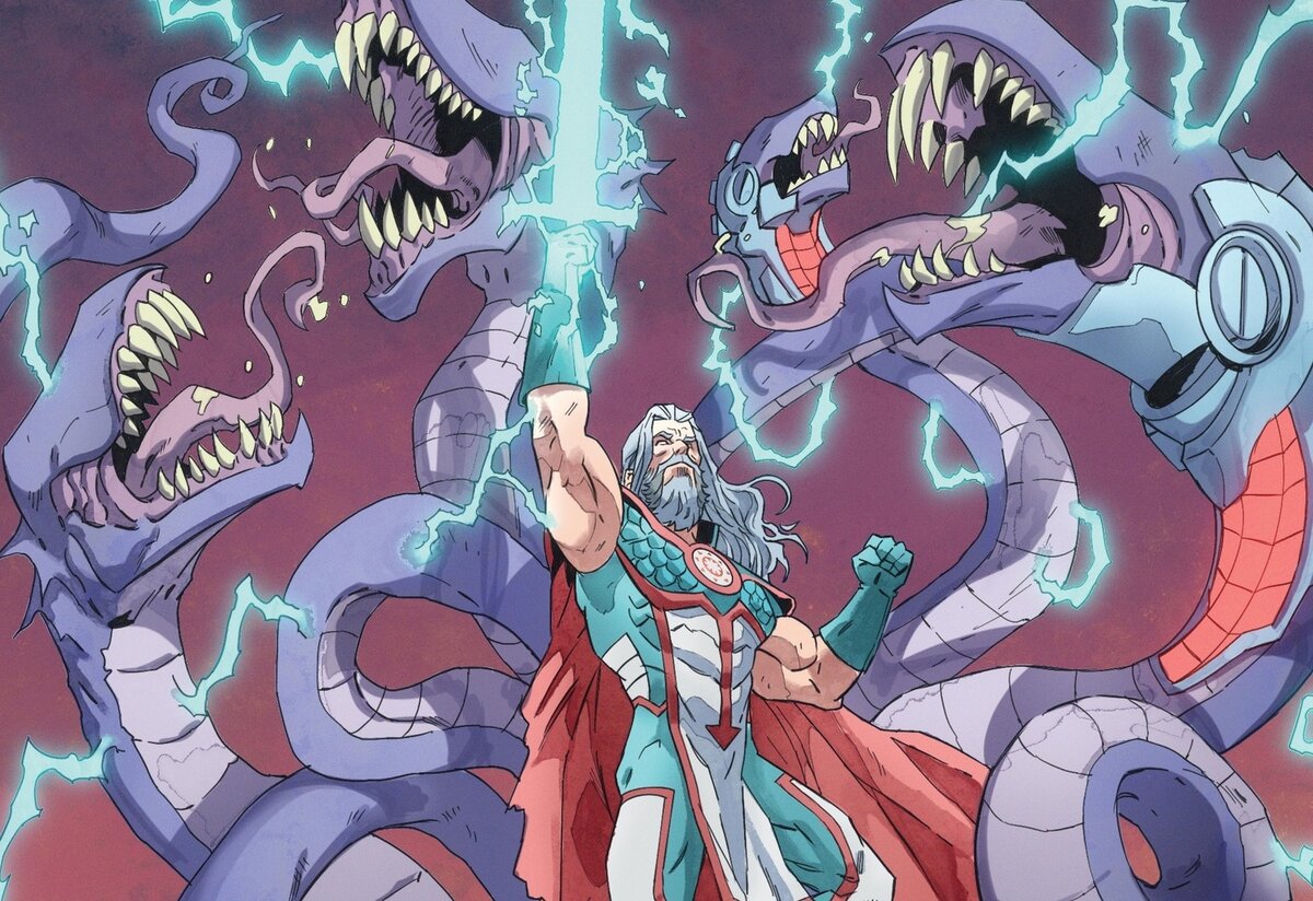 Отрывок обложки комикса "Александр Невский против Гидры"