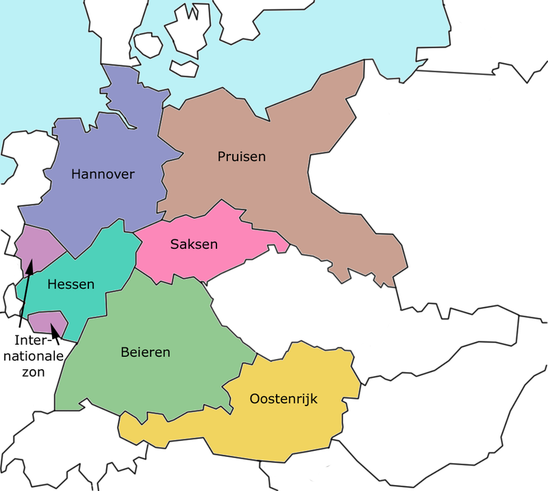 План Рузвельта. Желтым цветом показана Австрия 