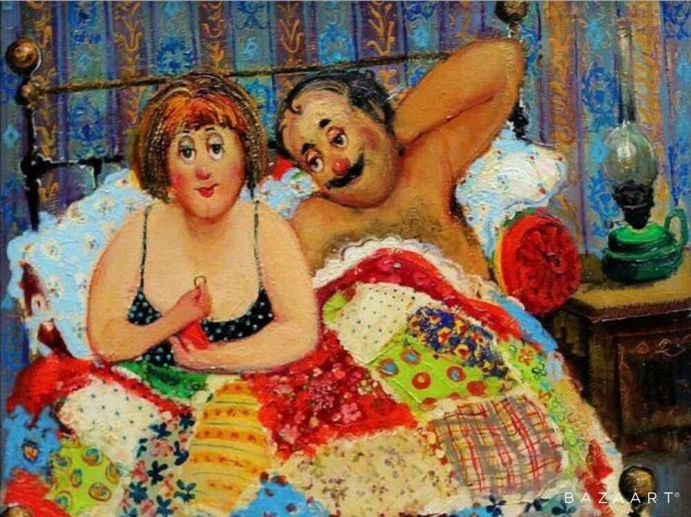 Картина художника Ладо Тевдорадзе  / Lado Tevdoradze под названием " Колечко " / Фрагмент картины 