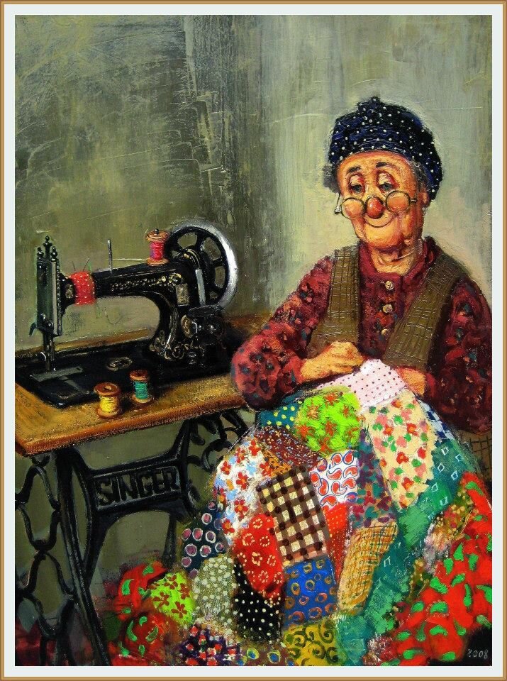 Картина художника Ладо Тевдорадзе  / Lado Tevdoradze под названием " Лоскутное одеяло"