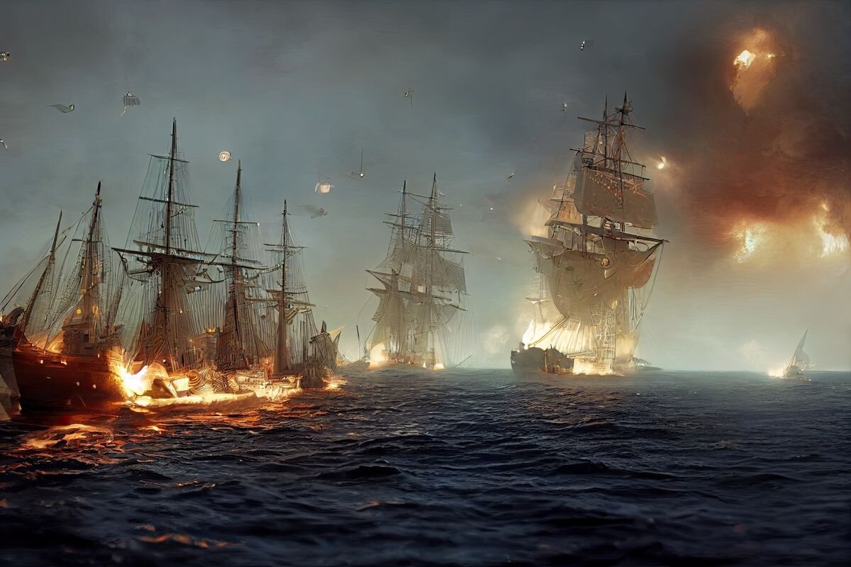 Морские сражения всегда очень зрелищные📷
