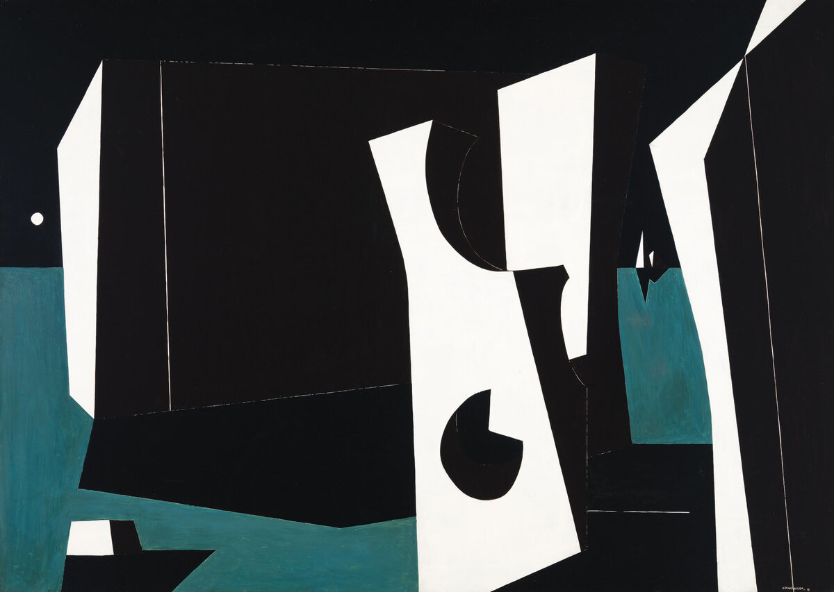 Кадзуо Накамура, "Минувшие века", 1953, холст, масло, 68,6 х 96,5 см, частная коллекция, Квебек.