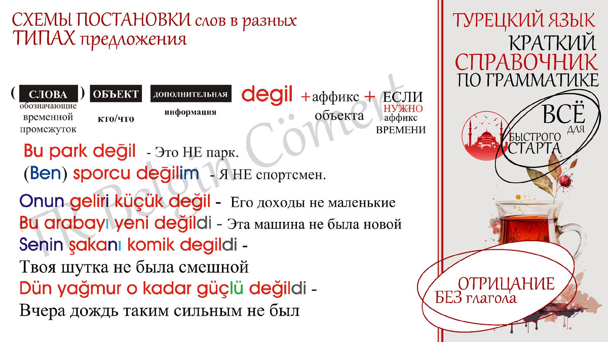 Турецкий язык: Краткий справочник №6 ... | TR Belgin Cömert | Дзен