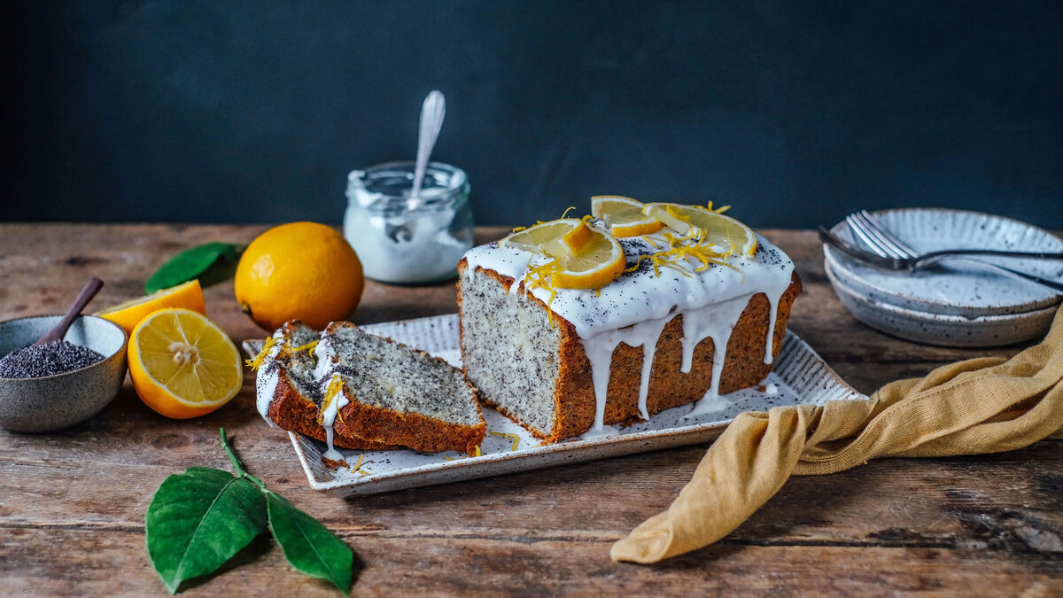 Кекс с лимоном и маком просто кухня