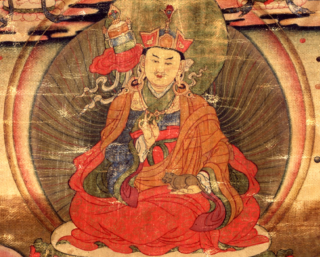 Падмасамбхава (фрагмент танки). Восточный Тибет, XVIII в. Художественный музей Рубина (англ. The Rubin Museum of Art), Нью-Йорк. Учётный номер: P1994.9.7. Эл. ресурс URL: https://www.himalayanart.org/items/74