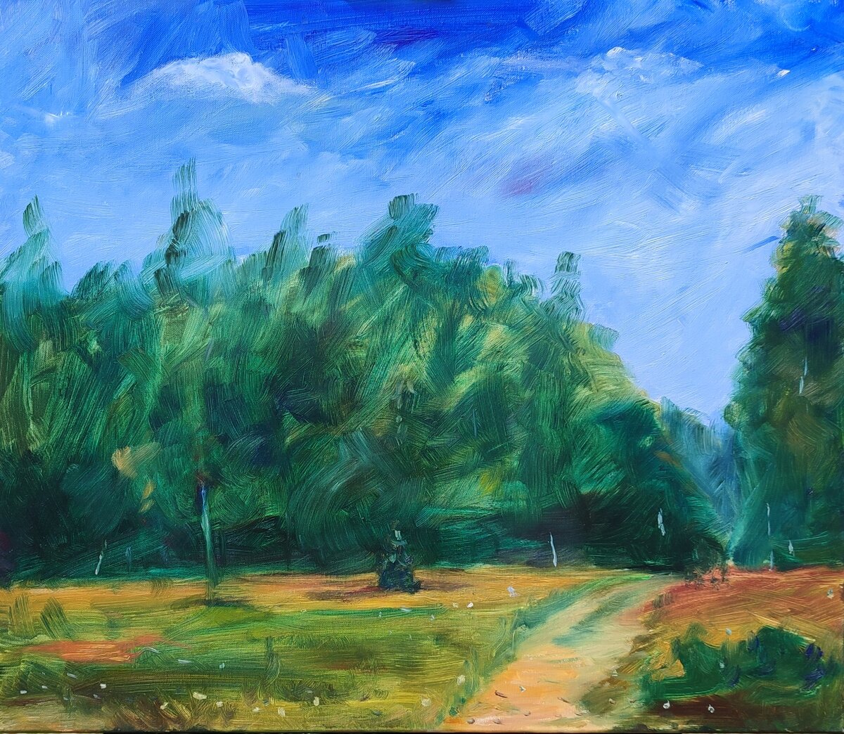 "пейзаж жизни", 2022, 60х70 см, масло, холст на подрамнике. 112000 ₽