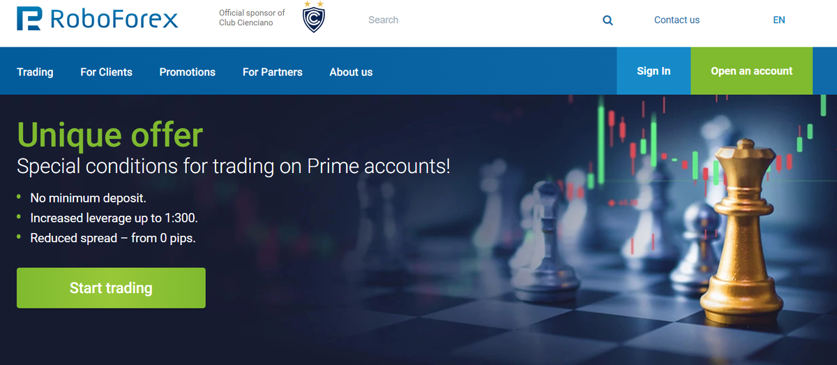 Регистрация на сайте RoboForex