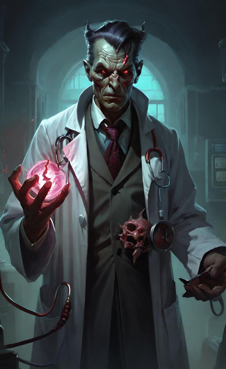 Зловещий доктор (нейросеть Dream by WOMBO)