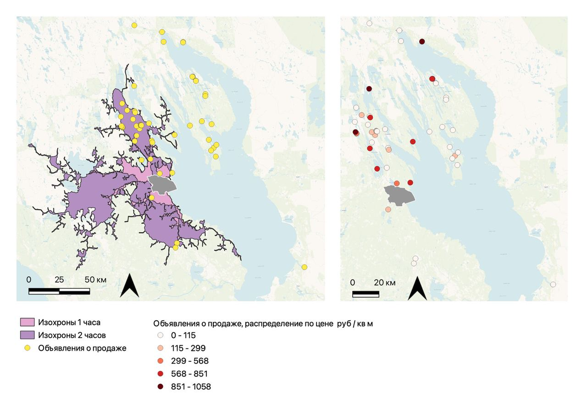 Рис 1 — Транспортная доступность исследуемой территории