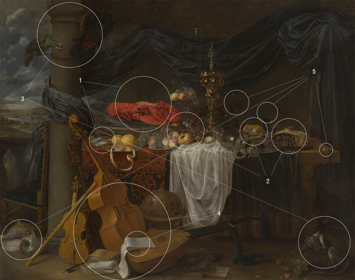 Ян ван ден Хекке. Роскошный натюрморт. 1659-1675 гг.