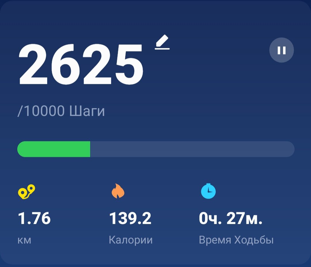 Скриншот с шагомера