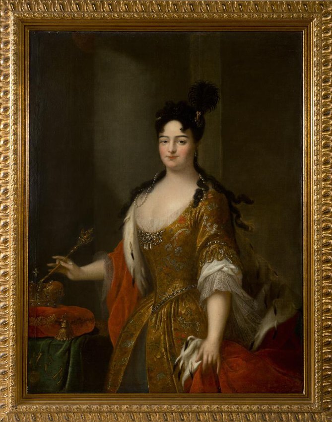 Картина «Портрет императрицы Екатерины I». Западная Европа, первая четверть XVIII в. Неизвестный художник. Высота: 137,5 см; ширина: 103,5 см. Размер в раме - 161,5 х 128 см.