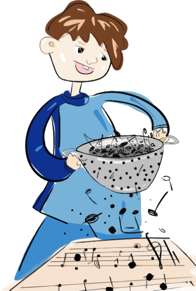 Процесс сочинения музыки с помощью алеаторики может выглядеть даже вот так. Иллюстрация Александры Гореловой