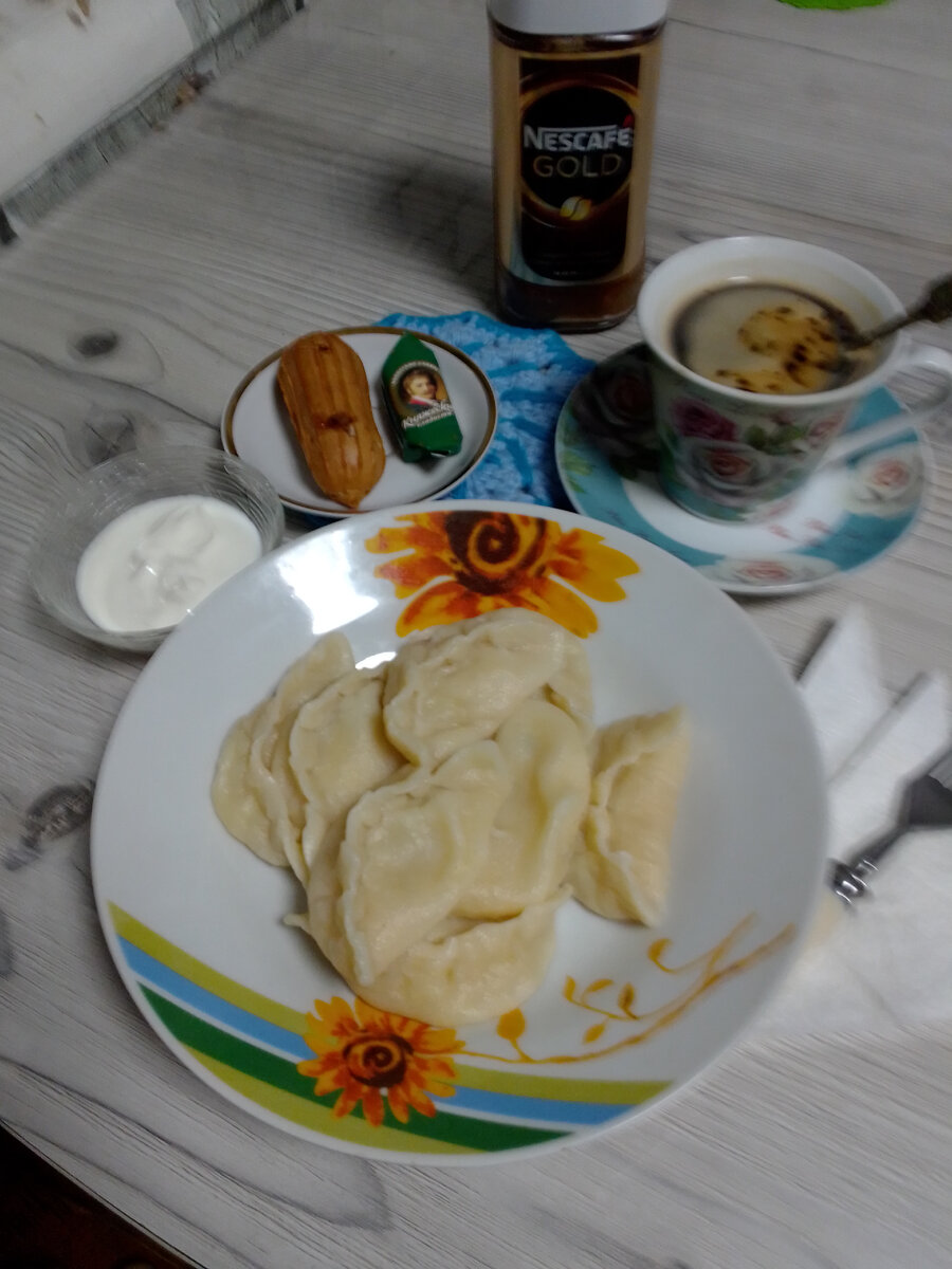 вареники с картофелем. это моя тарелочка