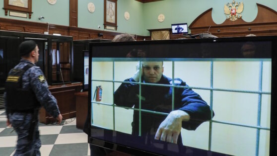    Навальный в четверг принимал участие в заседаниях суда по видео-конференц-связи Алина Городниченко