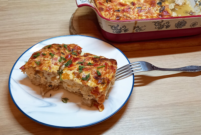 Омлет с куриной грудкой