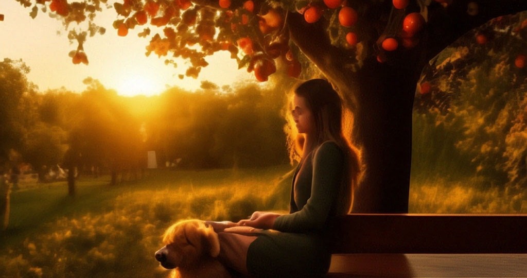 В тот теплый летний вечер их осталось всего двое: она, окутанная легким белым платьем, и он: покрытый золотистой шерстью верный пес.