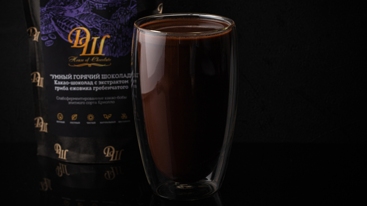 Какао-шоколад с экстрактом гриба ежовика гребенчатого "Умный горячий шоколад"