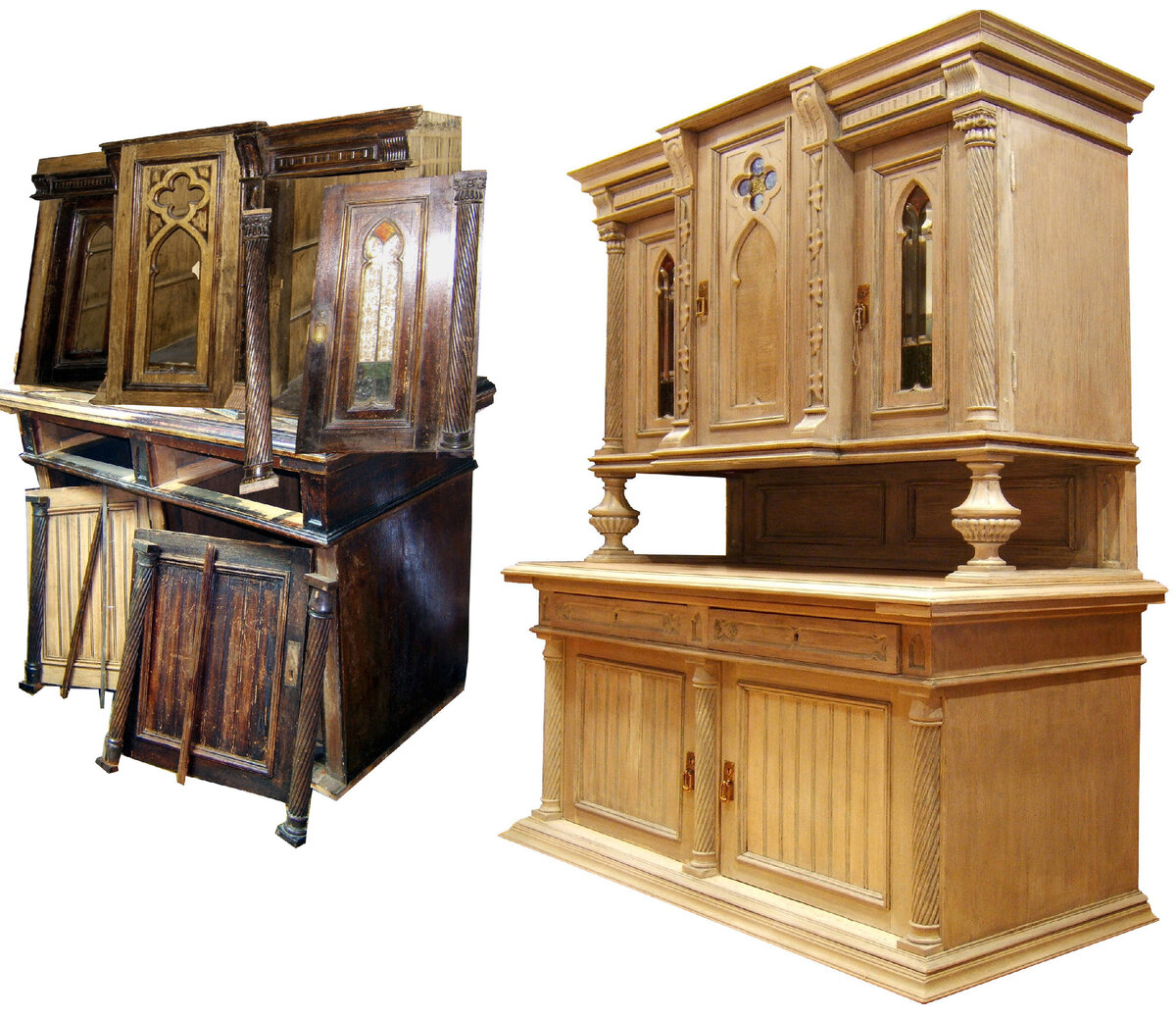 Реставрация буфета в стиле неоготики. 