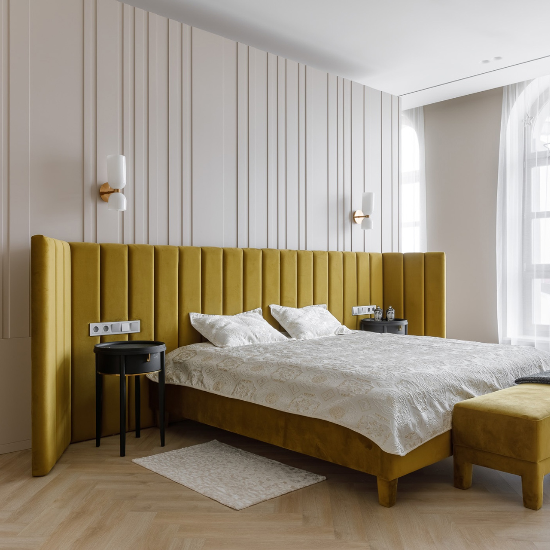 Реализованный интерьер дизайн-студии Dinamika, кровать Sofas & Decor