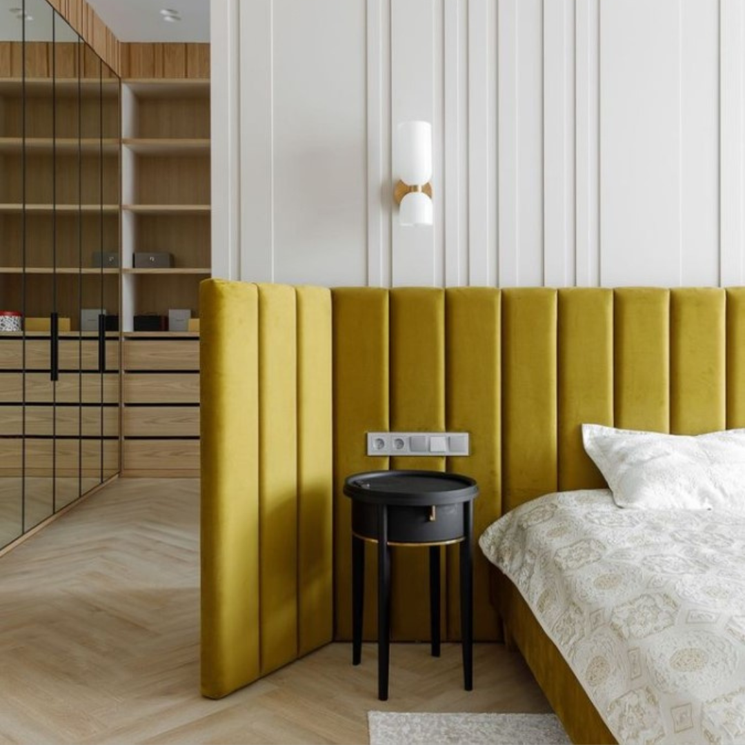 Реализованный интерьер студии дизайна Dinamika, кровать Sofas & Decor