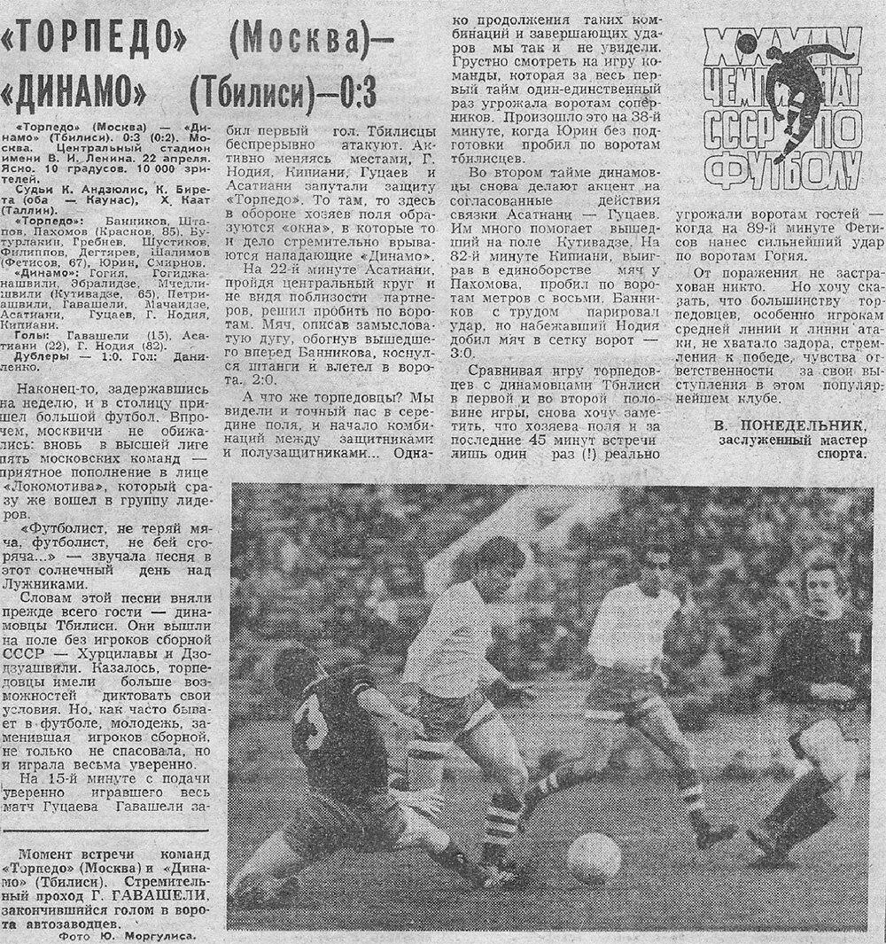 1972 год. Матч №869. «Торпедо» - «Динамо» (Тбилиси) - 0:3 | ⚽ Ретро Футбол  | Дзен