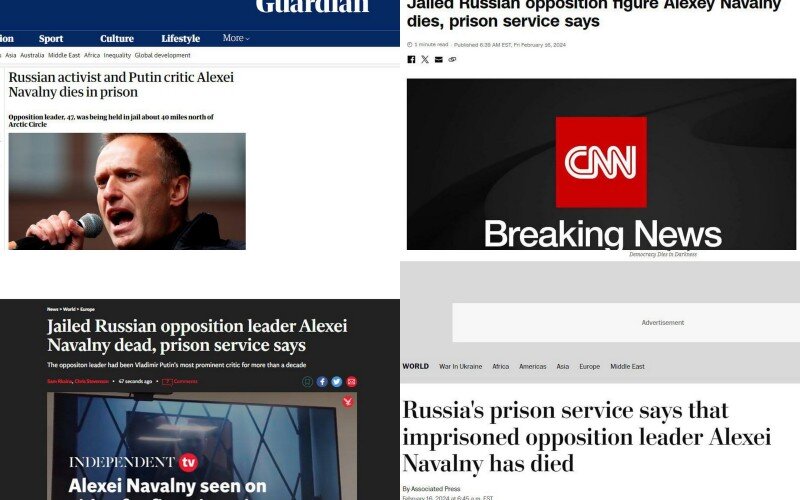    Лишь некоторые из обложек, которые появились спустя минуты после известий о кончине. Скриншот/коллаж Царьграда