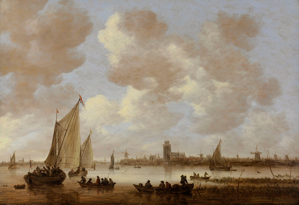 Голландская живопись. Jan Josefsz. van Goyen, (1596-1656). Вид на Ауд-Маас близ Дордрехта. Ок. 1640 https://commons.m.wikimedia.org/wiki/File:Jan_van_Goyen_-_Gezicht_op_de_Oude_Maas_bij_Dordrecht_-_5587_-_Munich_Central_Collecting_Point.jpg